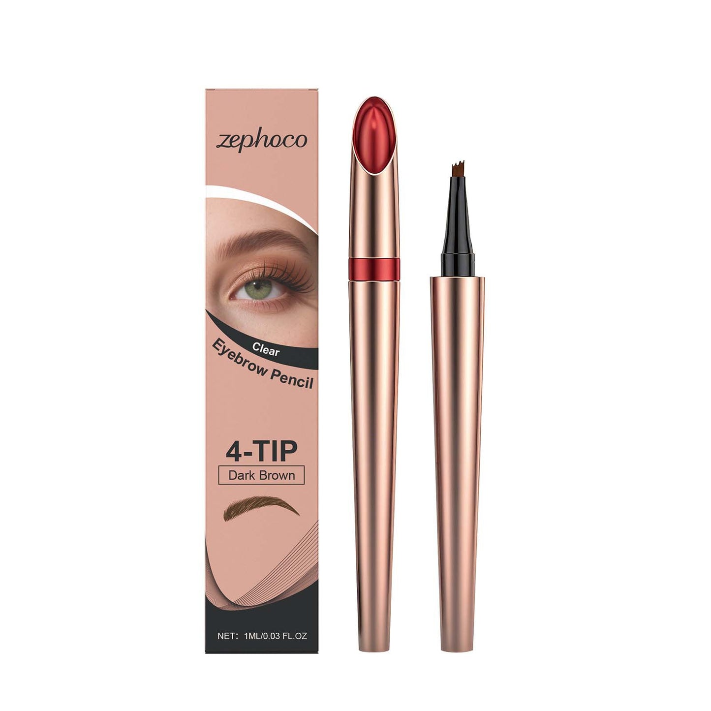 Dark Brown Four-prong Eyebrow Pencil For Everyday Brow Shaping