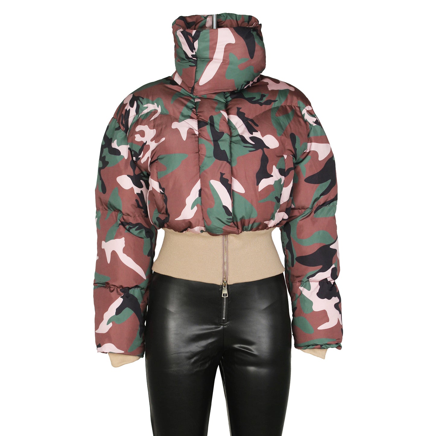 European And American Women's Clothing Fashion Retro Camouflage Print Short Cotton Jacket