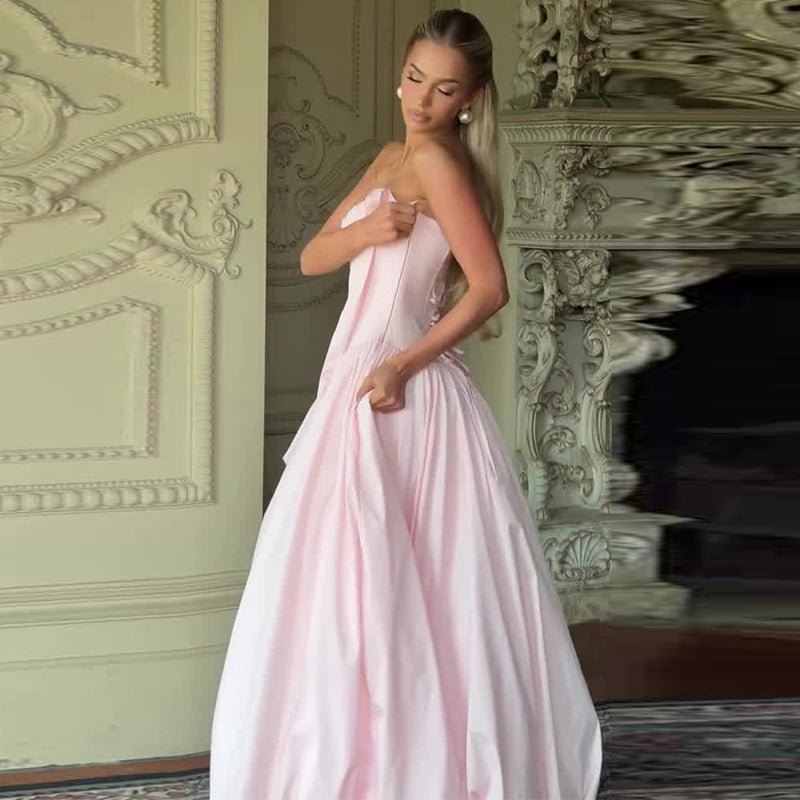 Backless Sleeveless Waist Slit French Dress