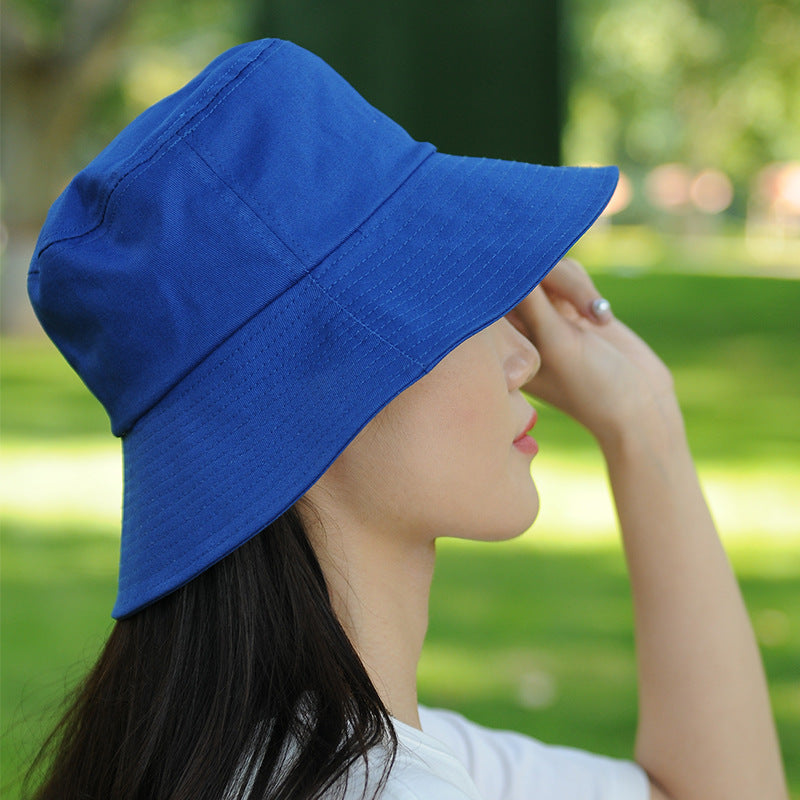 Big Brim Fisherman Hat Women's Sun Protection Solid Color Bucket Hat
