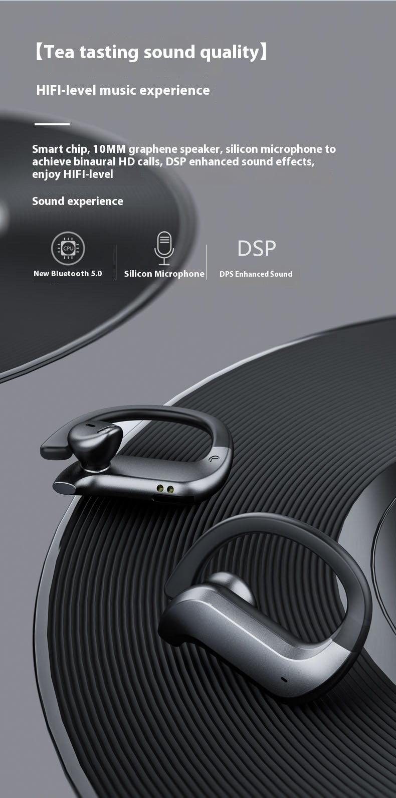 Digital Display Sports Running Wireless TWS Business Bluetooth Headset