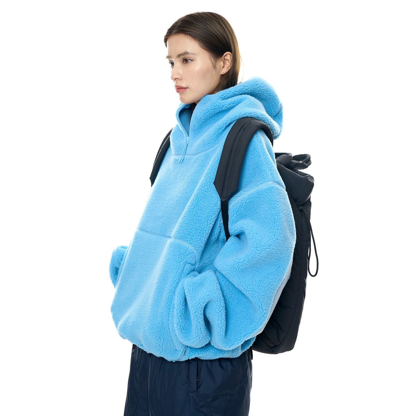 Casual Wind-proof Cap Lamb Wool Sweatshirt Thick Warm Profile Top