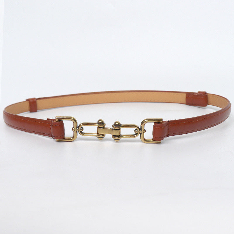 Punch-free Matte Buckle Adjustment Belt Women