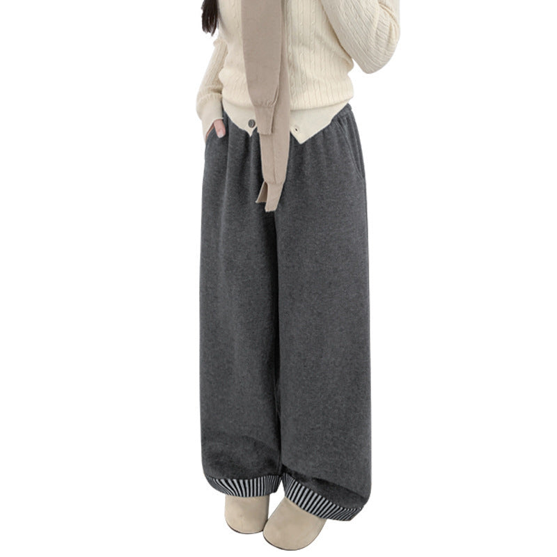 Japanese Retro Wool Cuffed Casual Pants