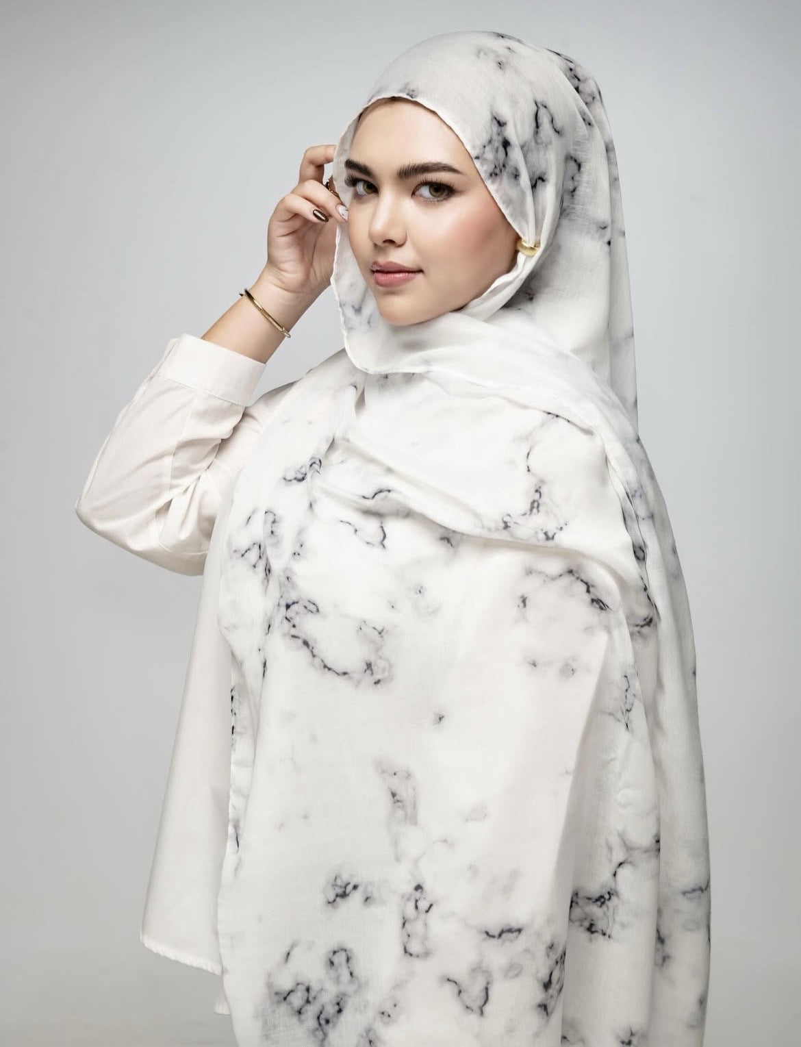 Watercolor Series Satin Polyester Ethnic Shawl
