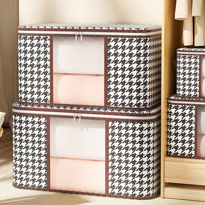 Houndstooth Visual Buggy Bag Clothing Quilt Storage Box