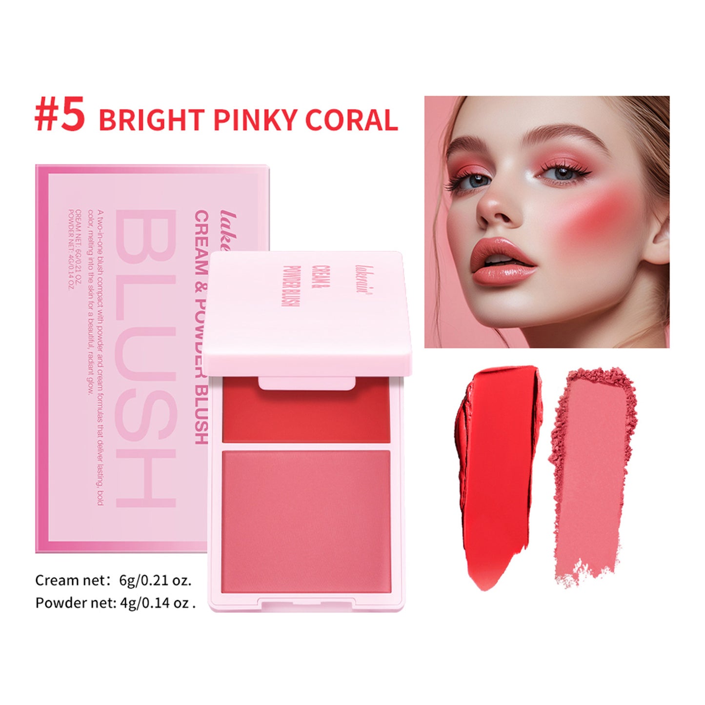 Two-in-one Blusher Blush Powder Plate Not Easy To Smudge