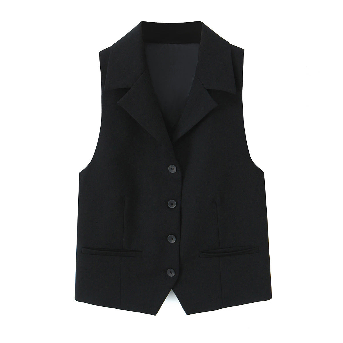 Spring Solid Color Sleeveless Shirt Style Straight Cut Vest Loose Mini Skirt Women