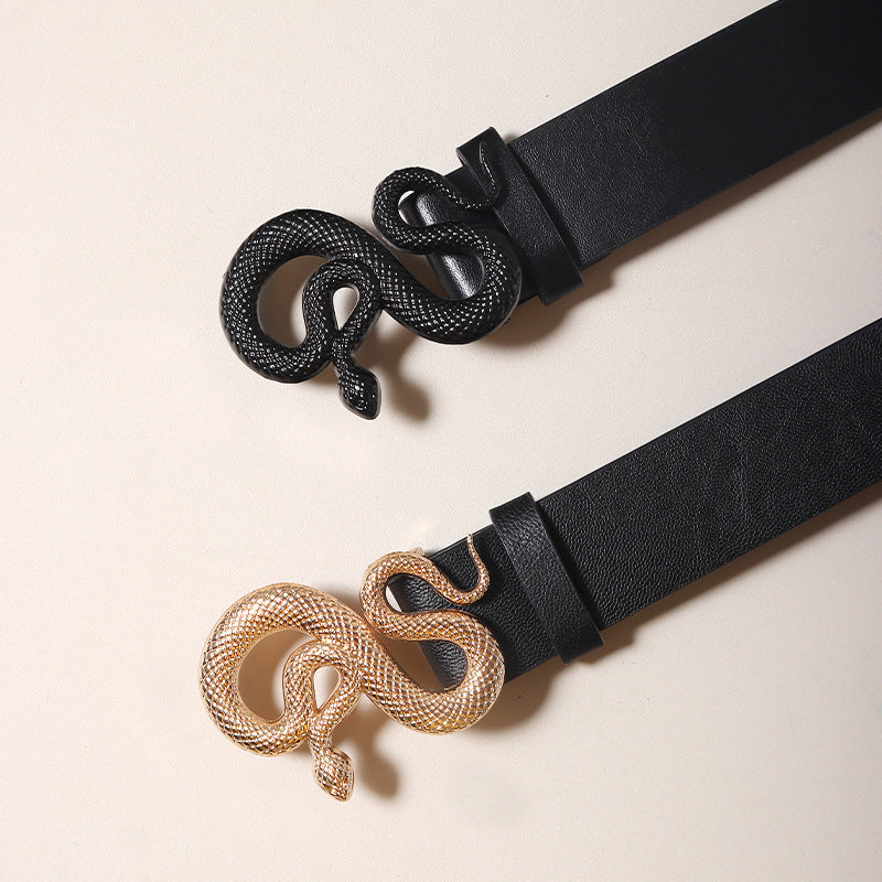 Retro Punk Neutral Personality Serpentine Buckle Belt
