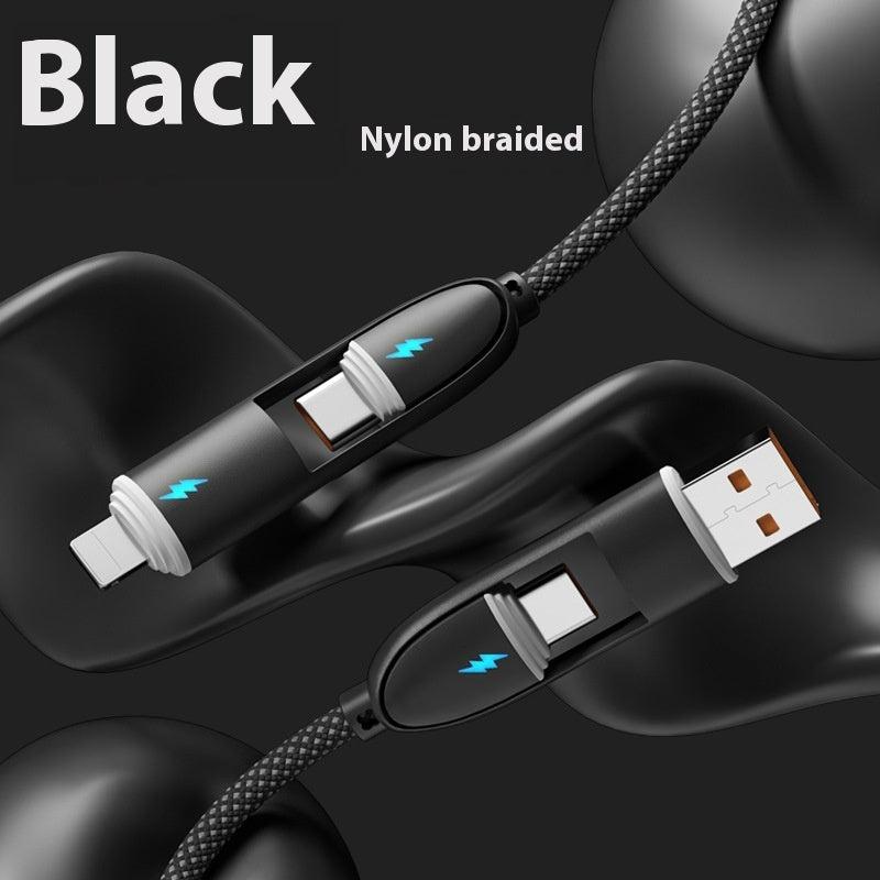 Four-in-one Silicone Fast Charge Data Cable
