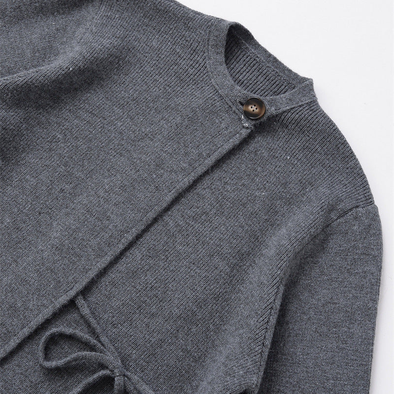 Women's Fashionably Simple Knitted Slit Sleeve Coat