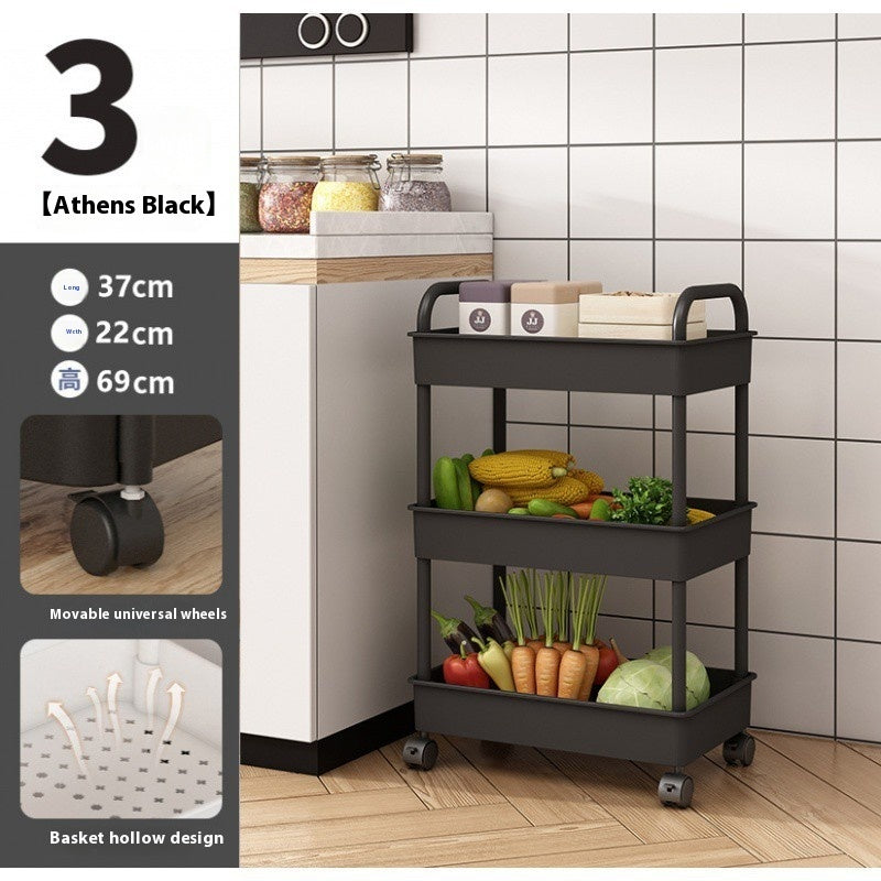 Trolley Rack Floor Multi-layer Mobile Kitchen Vegetable Basket