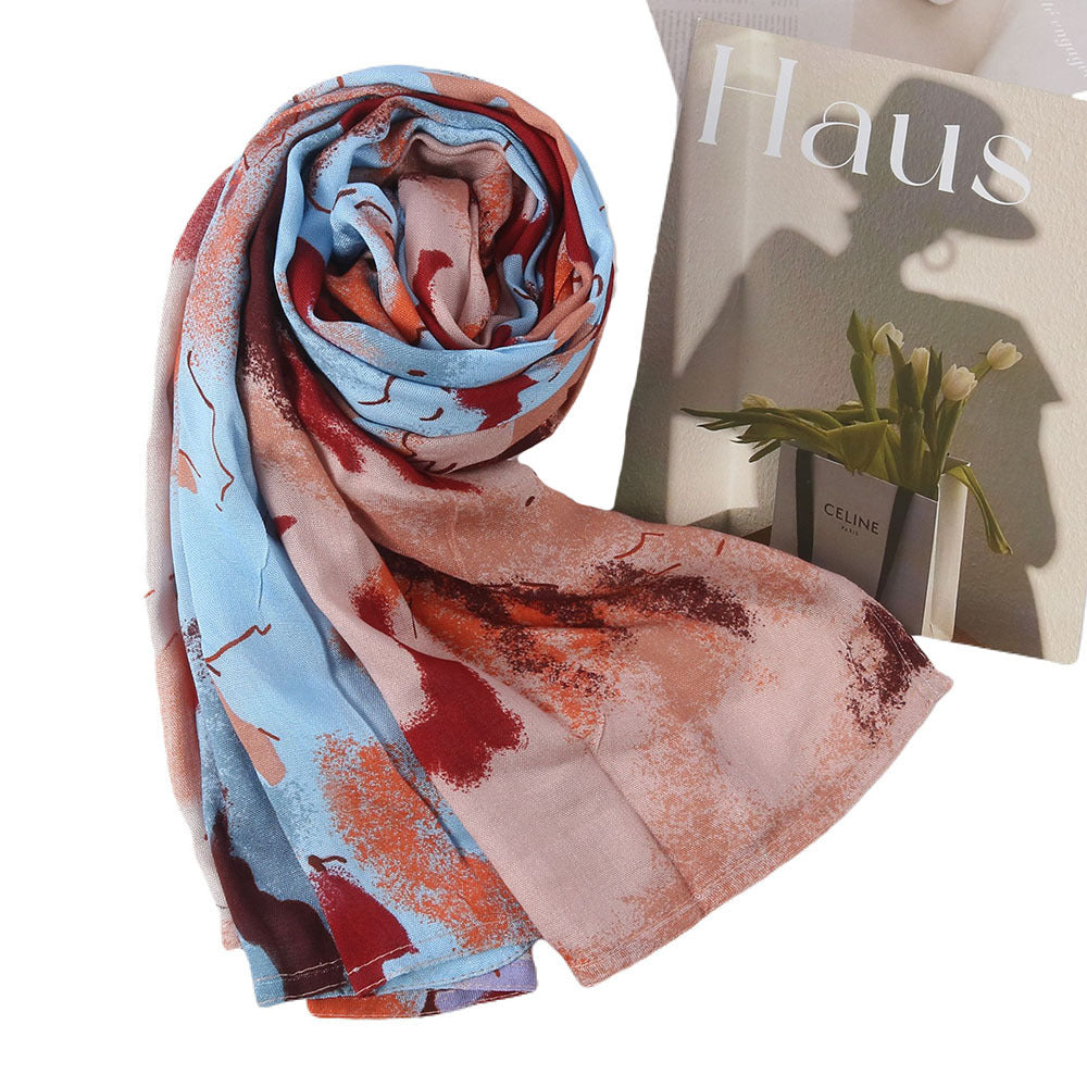 Modal Cotton Headscarf Marble Digital Printing