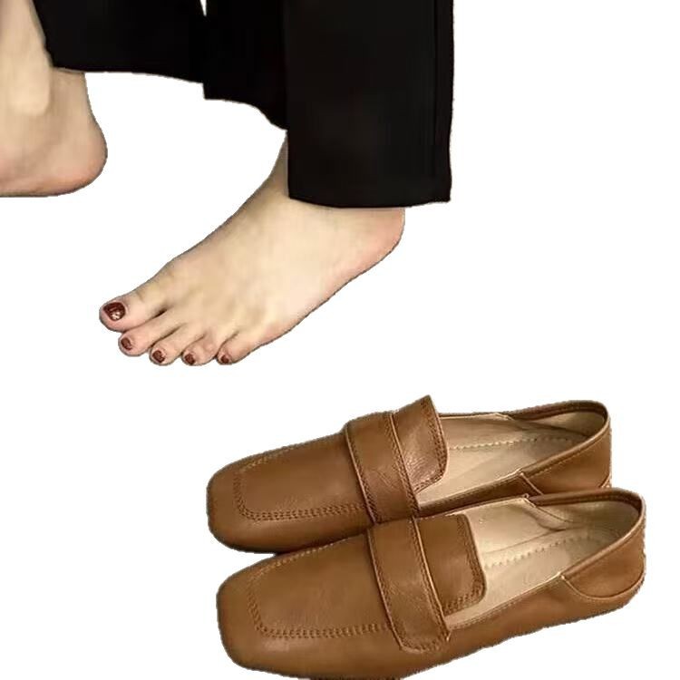 Womens French-style Retro Flat Casual Shoes