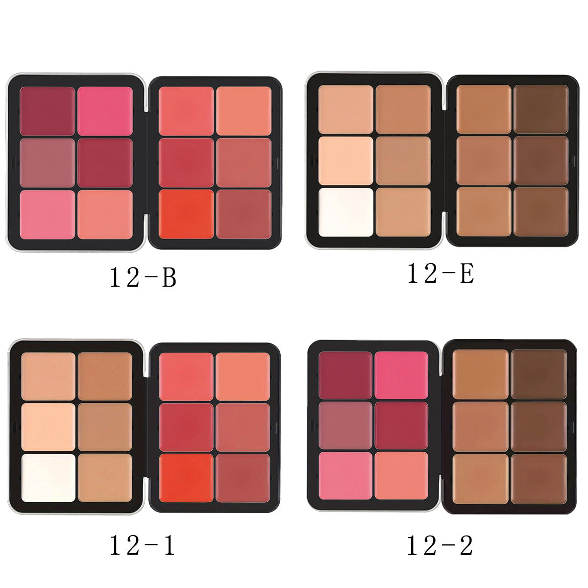 Cross-border TEMU Amazon Hot 12-color Blusher Plate Matte Shimmer High-gloss Multi-color Cream Blush Plate