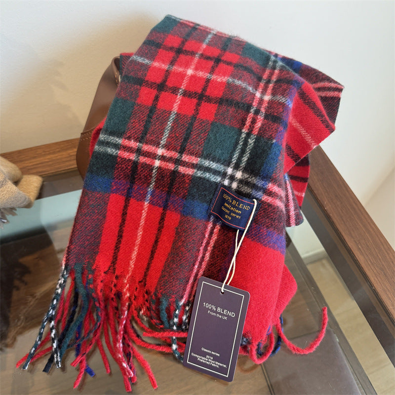 Unisex Cashmere-like Plaid Light Luxury Scarf
