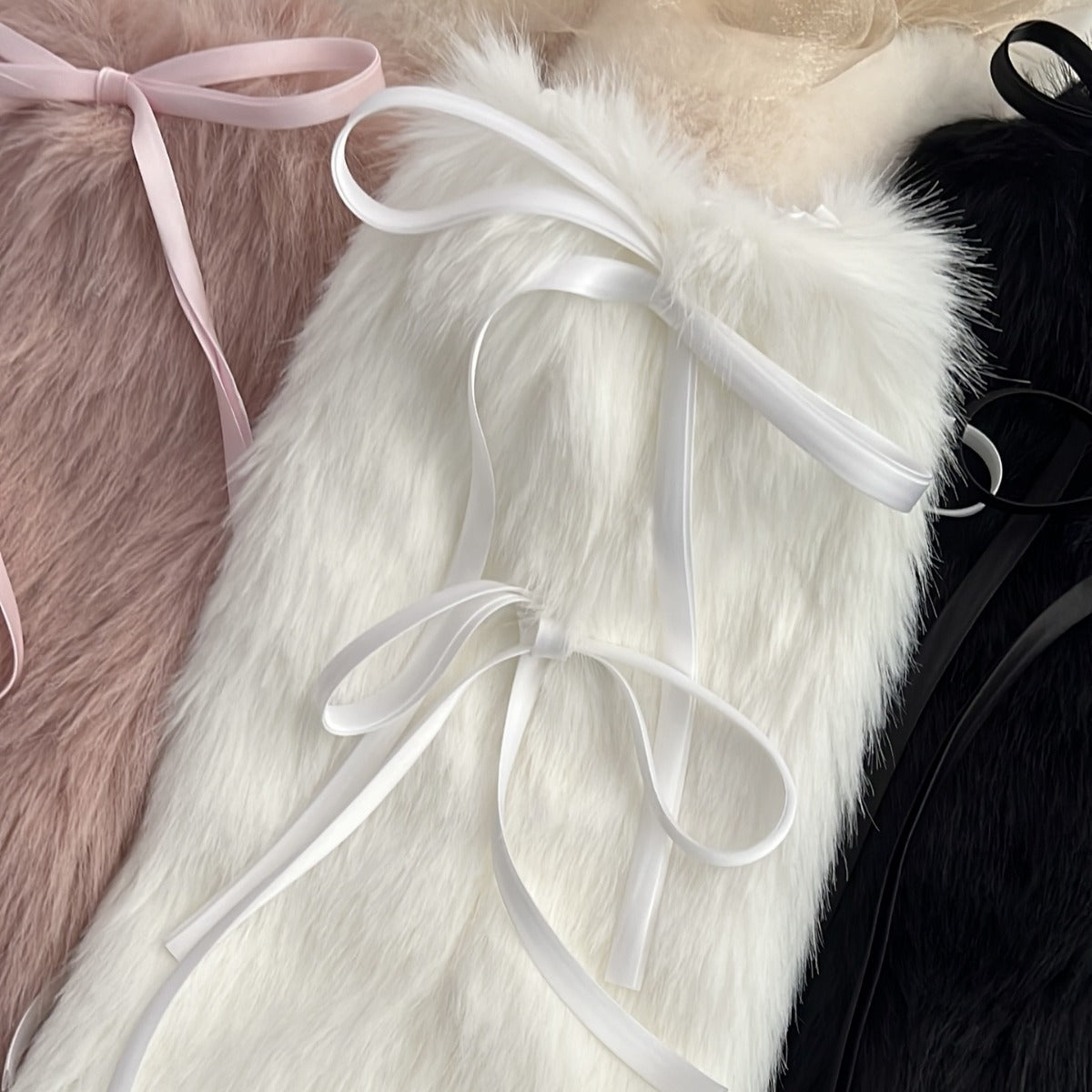 Autumn And Winter Lace Up Fur Leg Warmer Thickened Middle Foot Sock