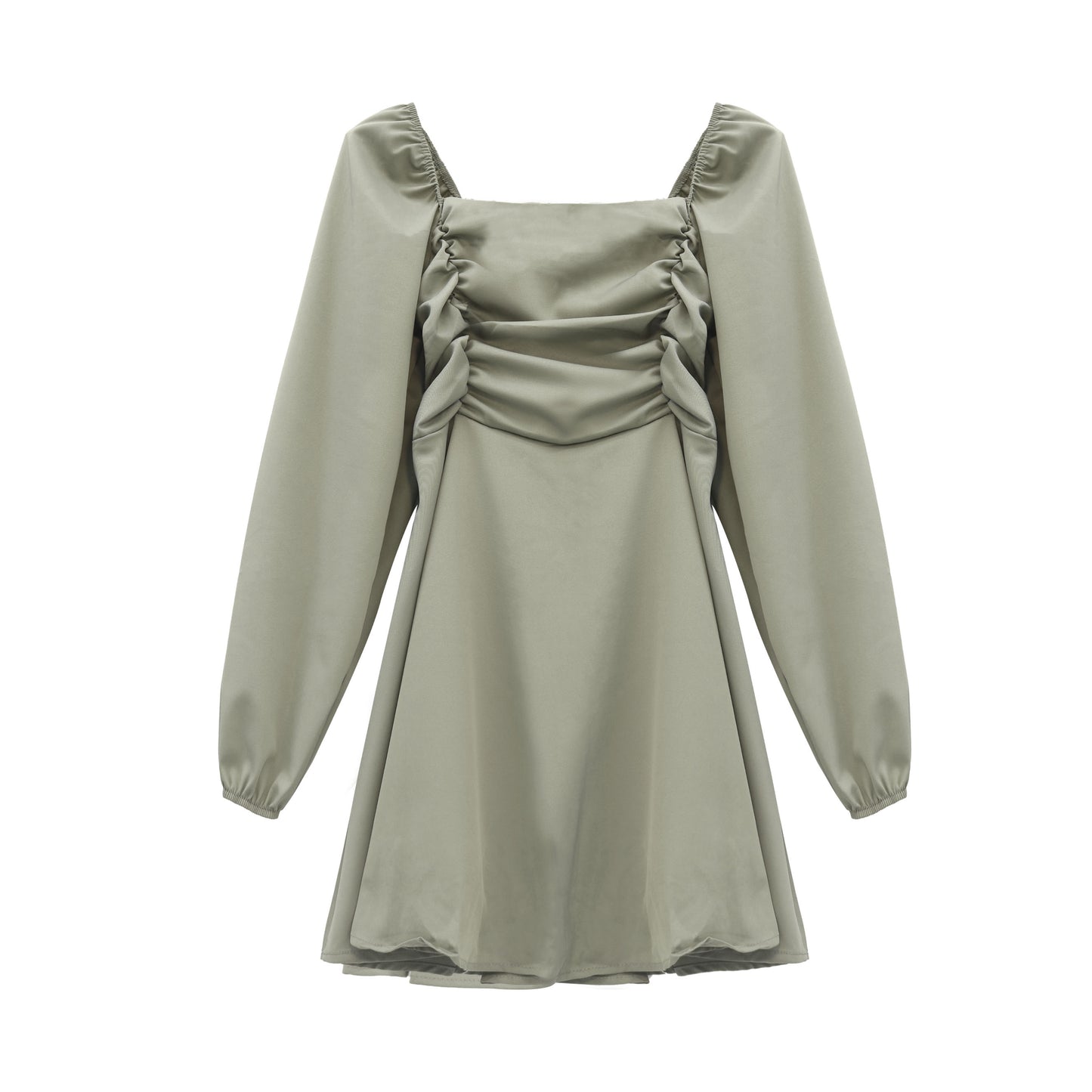 French retro pleated waist dress