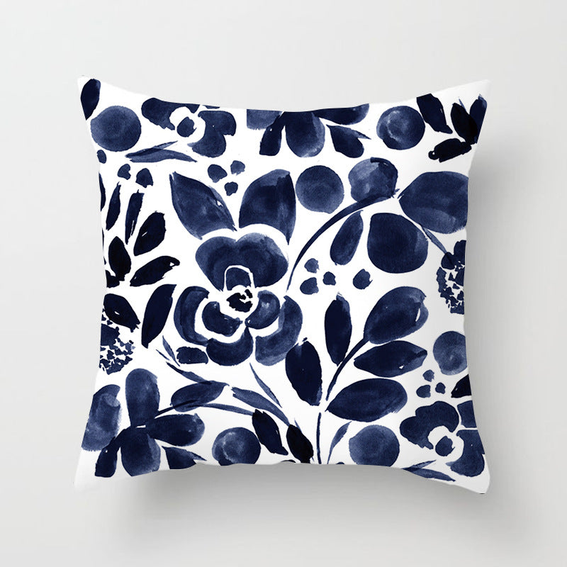 New Living Room Abstract Blue Printing Pillow