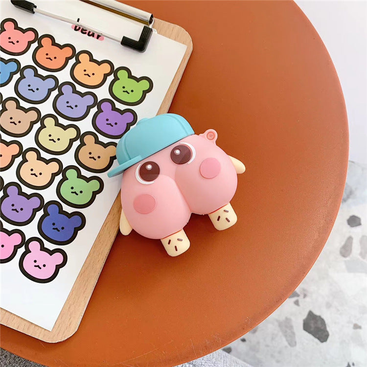 Compatible with Apple, Cute Cartoon Butt Silicone Earphone Protective Cover