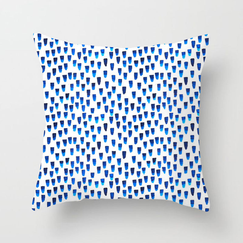 New Living Room Abstract Blue Printing Pillow