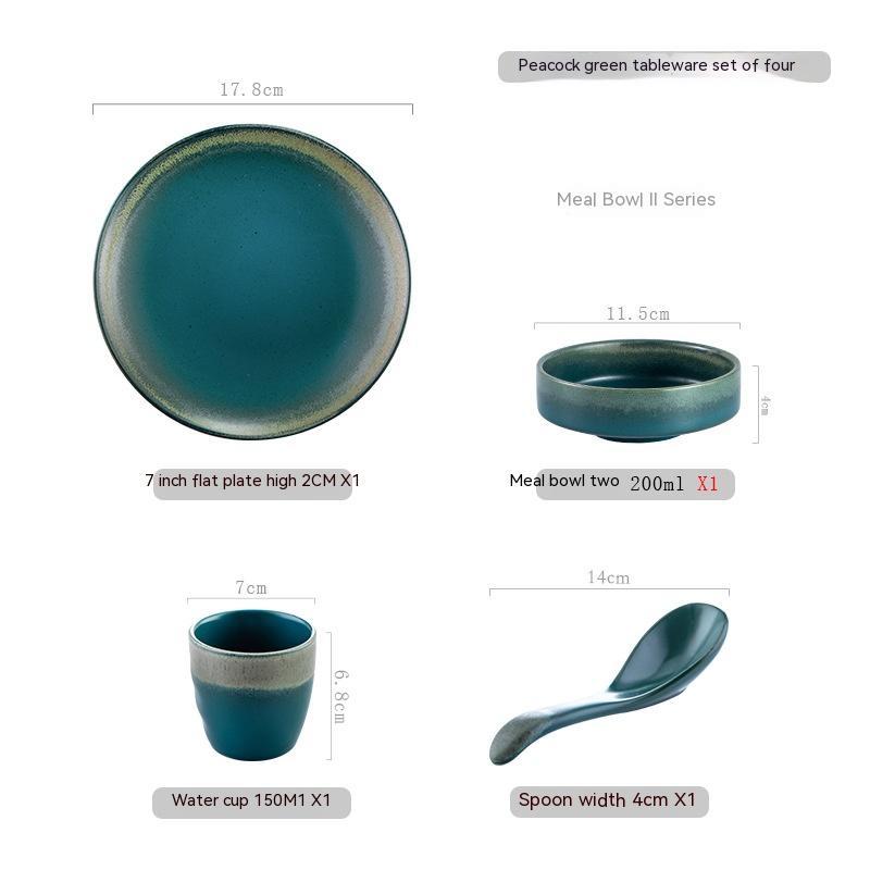 Japanese-style Hotel Table Display Tableware Four-piece Bowl And Dish Set Single Restaurant Restaurant Hot Pot Restaurant Commercial Logo