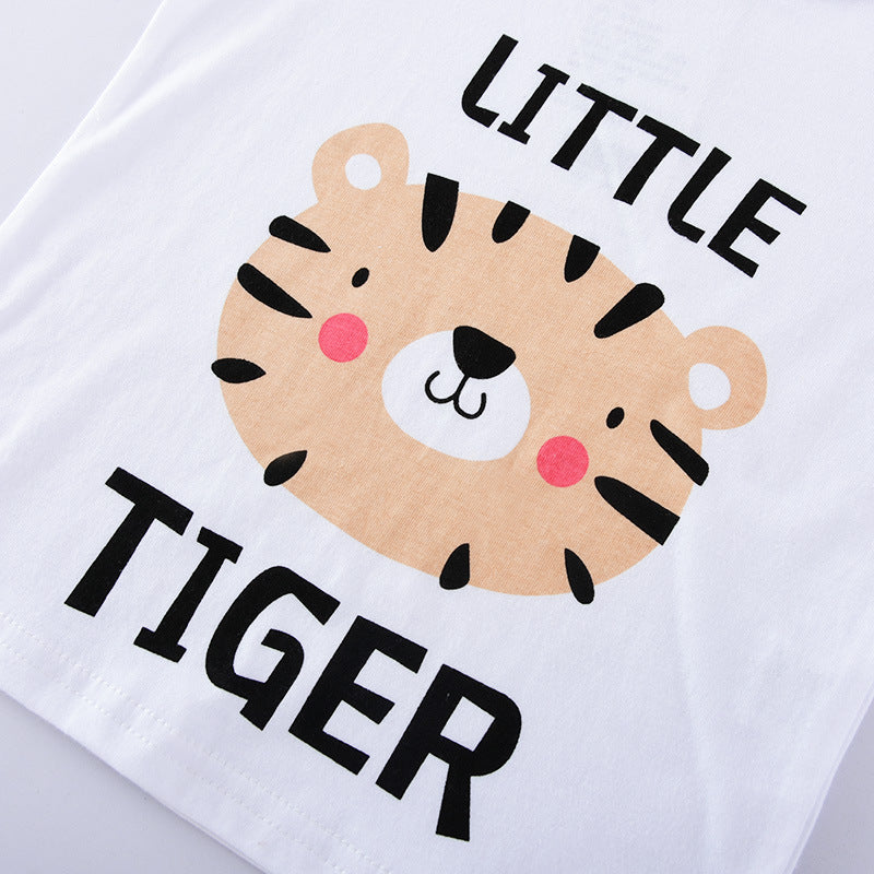 New Style Children's Shirt Wholesale Summer Short Sleeve Hit Color T-Shirt Pure Cotton