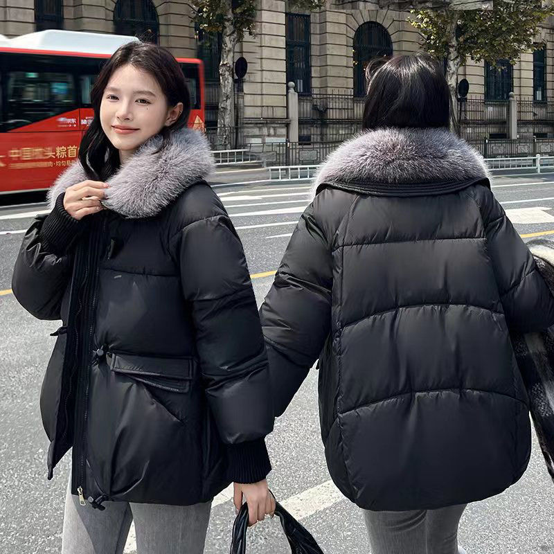 Korean Style Loose Lapels Sense Puffer Jacket Coat