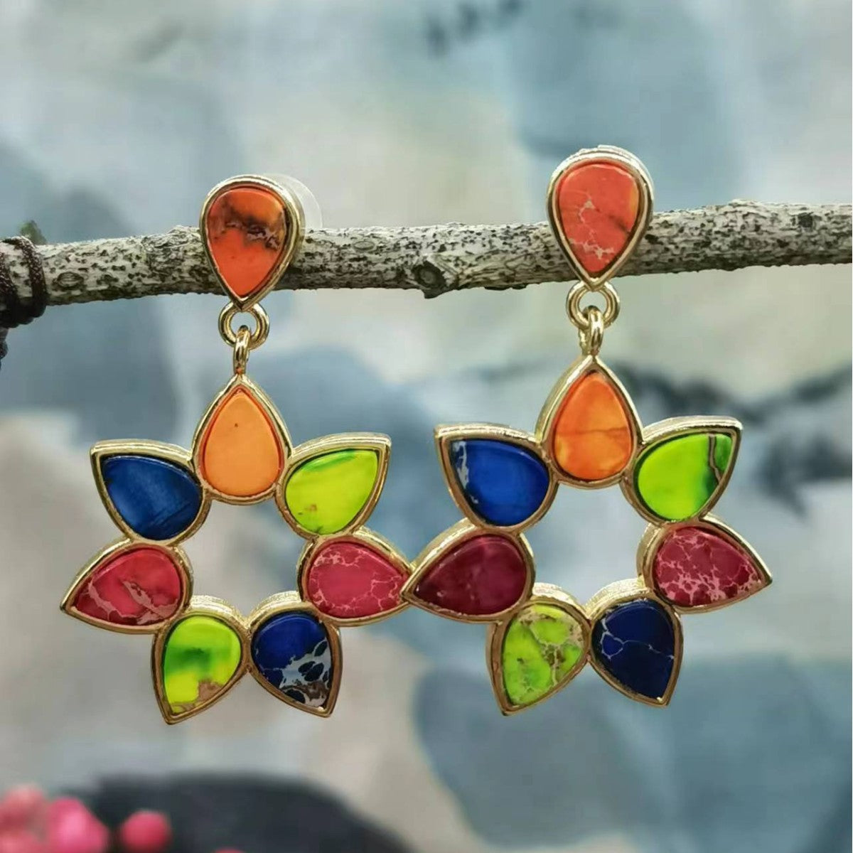 Fashionable Retro Colorful Earrings For Women