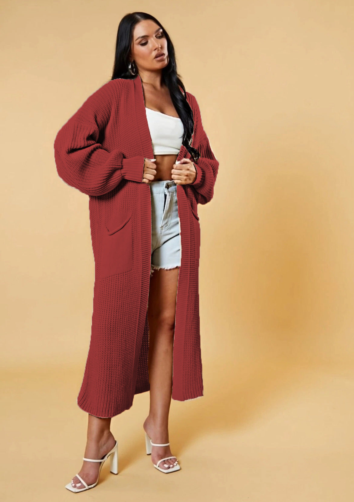 Casual Solid Color Knitwear Cross-border Plus Size Loose Long Coat Sweater