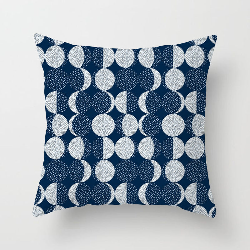 New Living Room Abstract Blue Printing Pillow