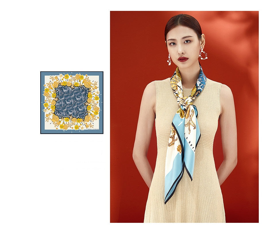 Silk scarf female square