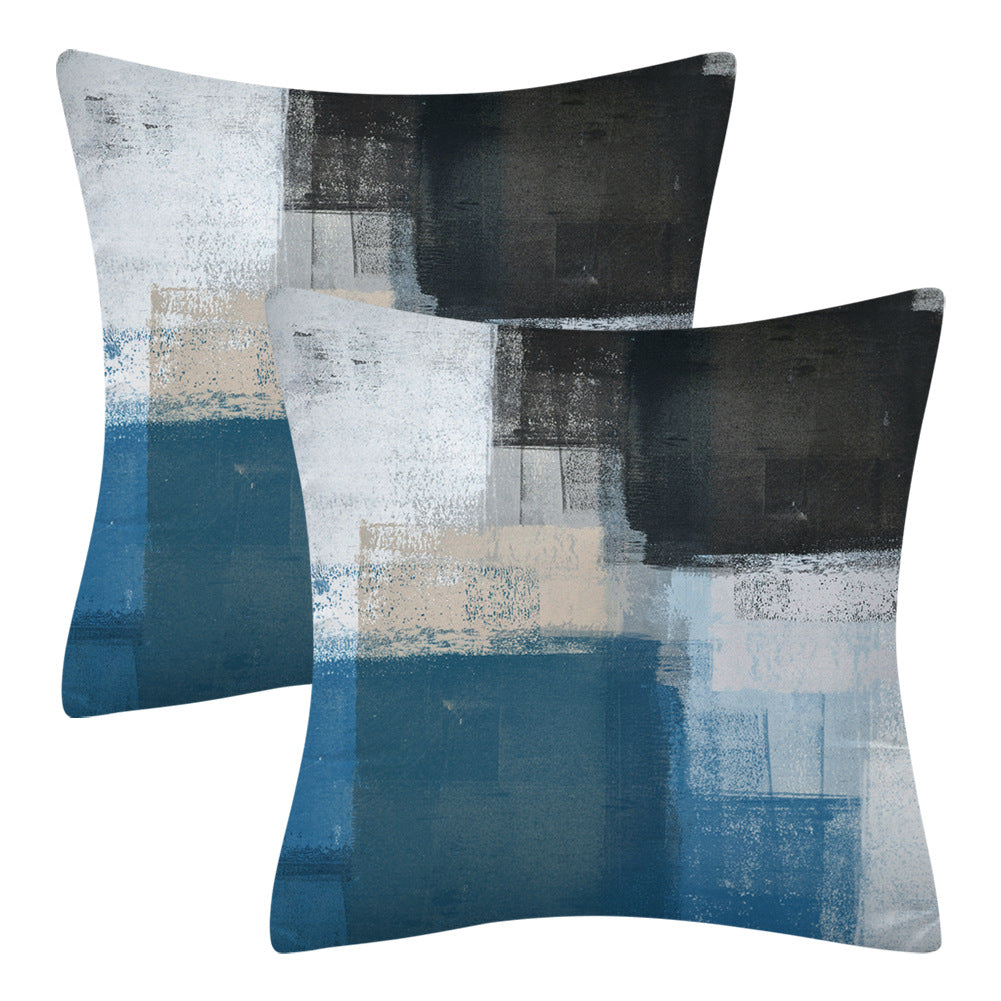 Modern Minimalist Blue Gray Abstract Decorative Cushion Sofa Cushion