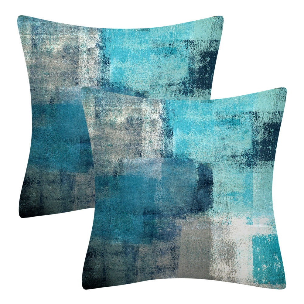 Modern Minimalist Blue Gray Abstract Decorative Cushion Sofa Cushion