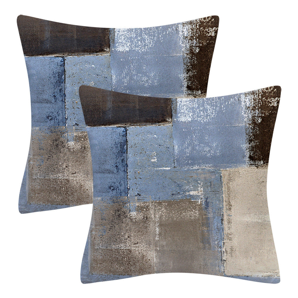 Modern Minimalist Blue Gray Abstract Decorative Cushion Sofa Cushion