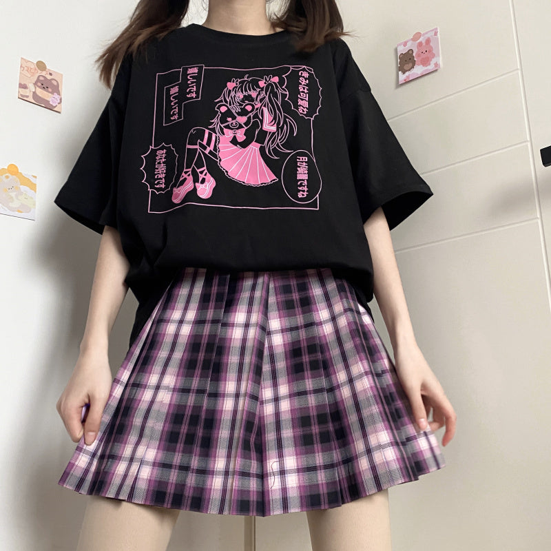 Original Japanese E-Sports Girl Jk Pure Cotton Short-Sleeved T-Shirt Female New Loose Wild Sweet And Spicy Blouse Summer