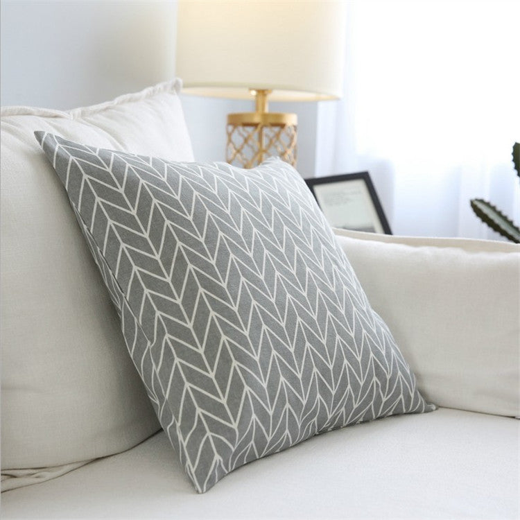 Literary Sofa Cushion Pillow Cushion Cover Lattice Hug Pillowcase