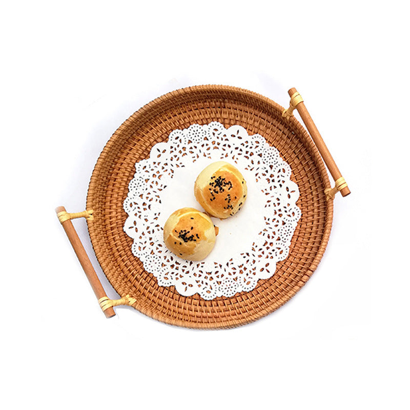Autumn Rattan Woven Storage Upgraded Version Of Snacks, Fruit Baking Furniture Accessories