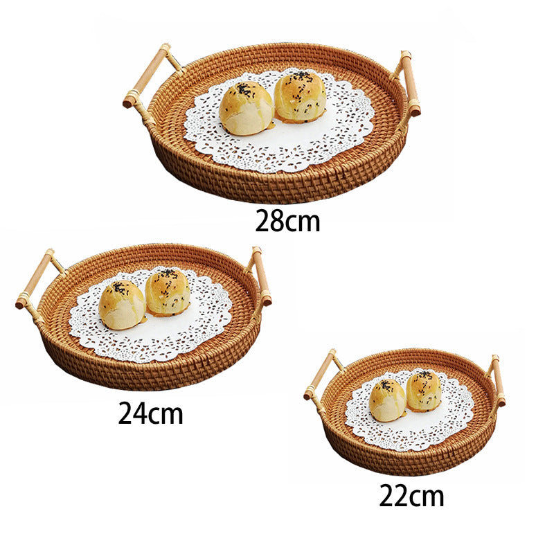 Autumn Rattan Woven Storage Upgraded Version Of Snacks, Fruit Baking Furniture Accessories