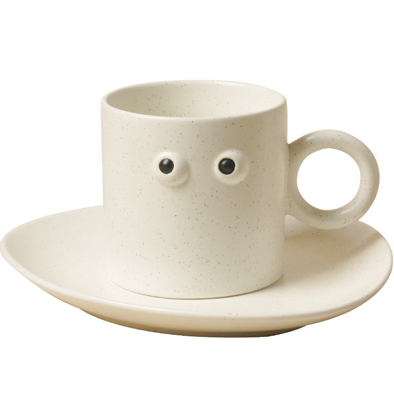 Zhimeijia Big Eyes Water Cup Ceramic Mug Nordic ins Coffee Cup Dessert Plate