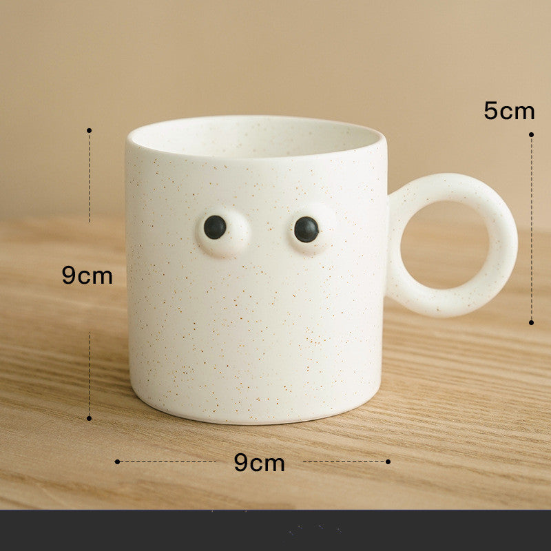 Zhimeijia Big Eyes Water Cup Ceramic Mug Nordic ins Coffee Cup Dessert Plate