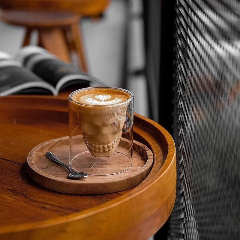 Creative Double-Layer Skull Net Red Glass Whiskey Glass For Home Bar Club Whiskey Wine Vodka And Beer Wine Glass