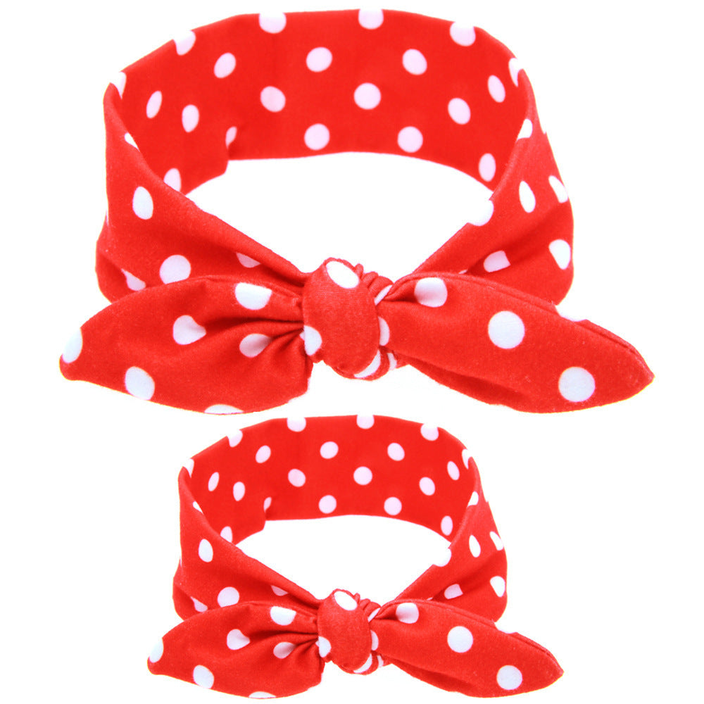 New Printed Children Diy Rabbit Ear Headband Parent-Child Suit