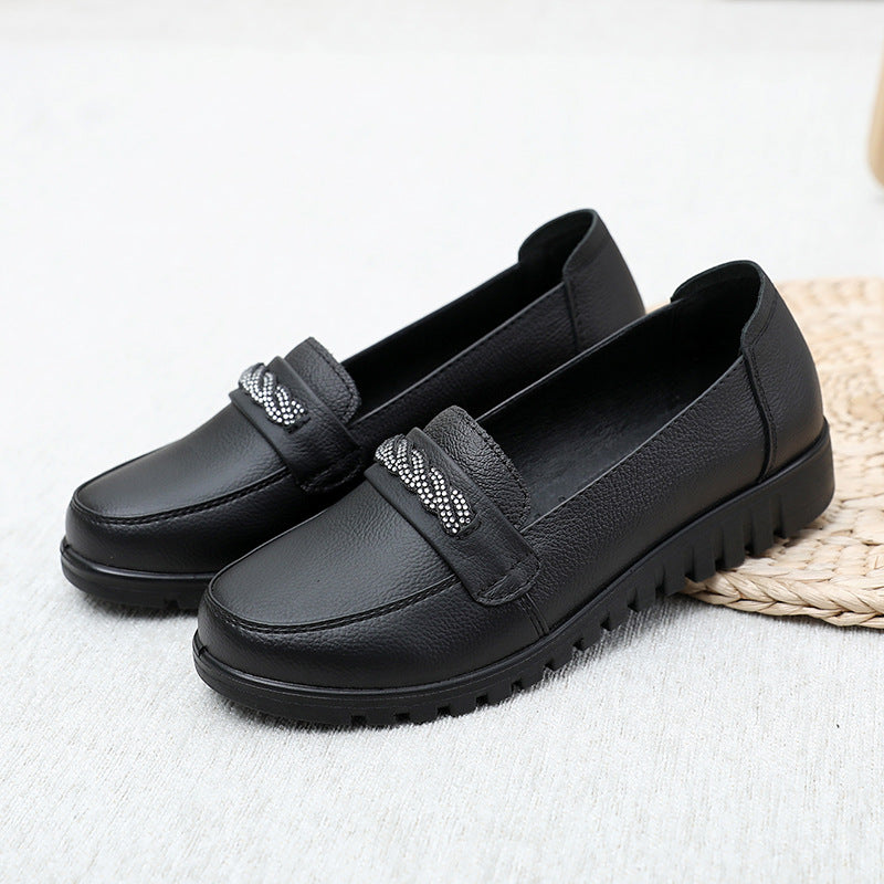 Leather Soft Sole Shoes Comfortable Flat Sole