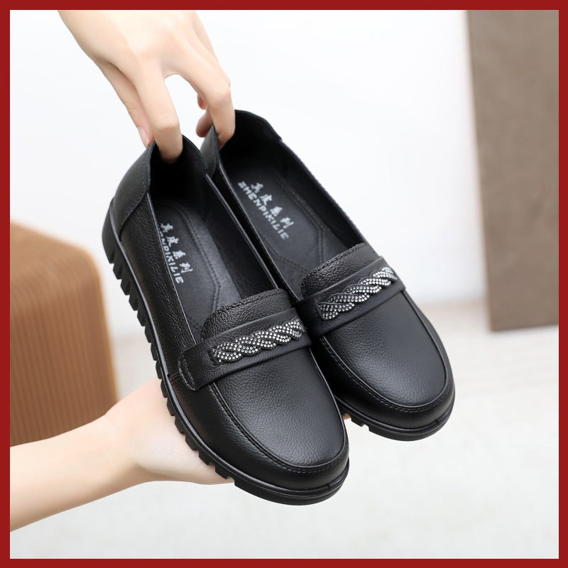 Leather Soft Sole Shoes Comfortable Flat Sole