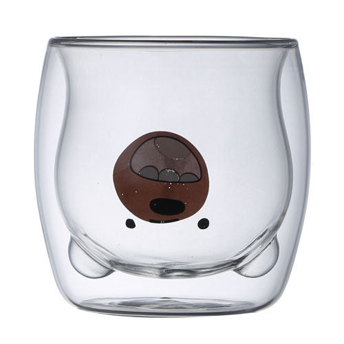 Double-layer Juice Glass Heat-resistant Double-layer Cup Coffee Cup Love Gift Bear Cup