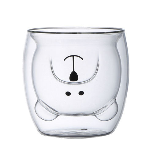 Double-layer Juice Glass Heat-resistant Double-layer Cup Coffee Cup Love Gift Bear Cup