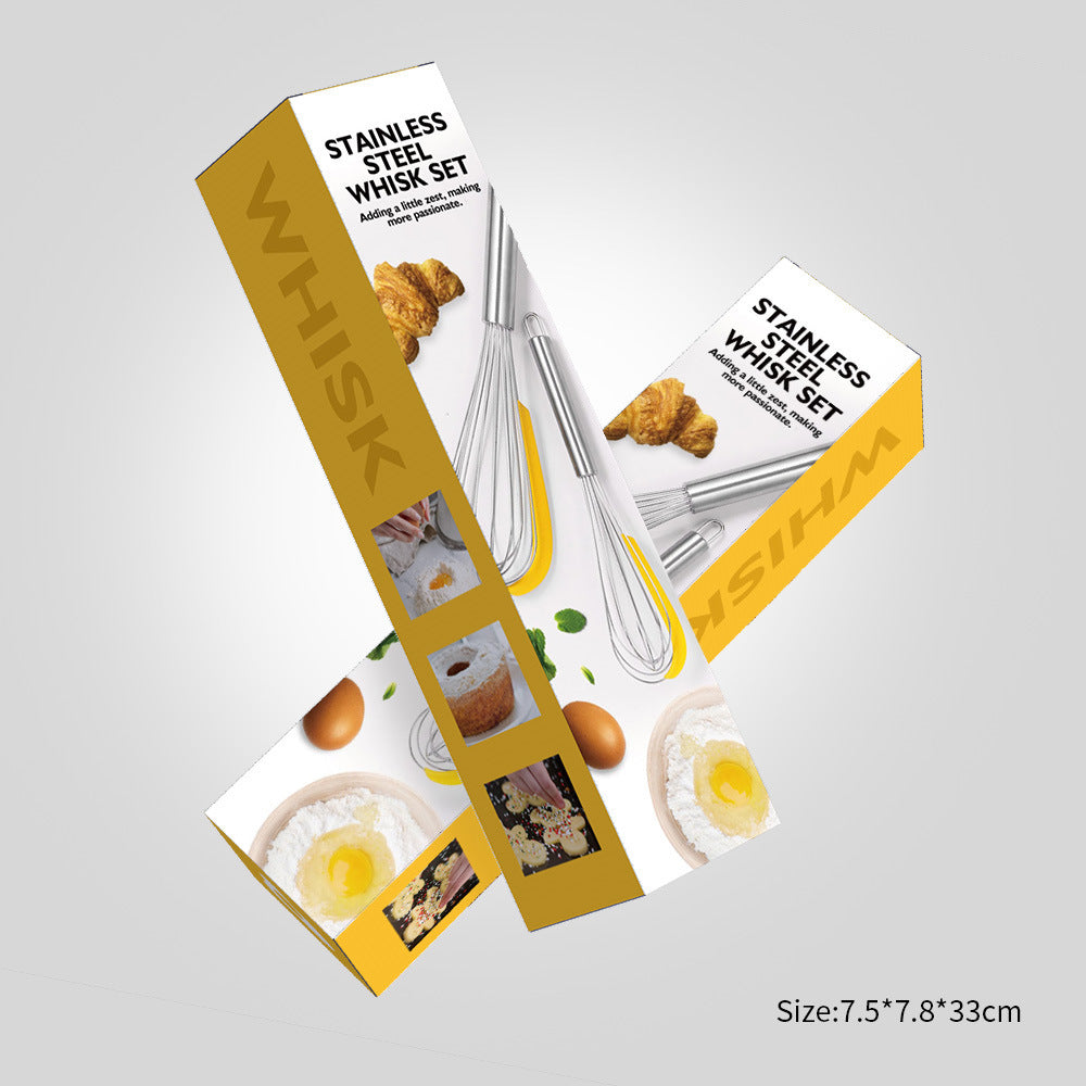 3 قطع من الفولاذ المقاوم للصدأ، خفاقة سلكية يدوية، خفاقة بيض، أداة خبز، خفاقة حليب، كريمة، زبدة، أدوات طبخ
