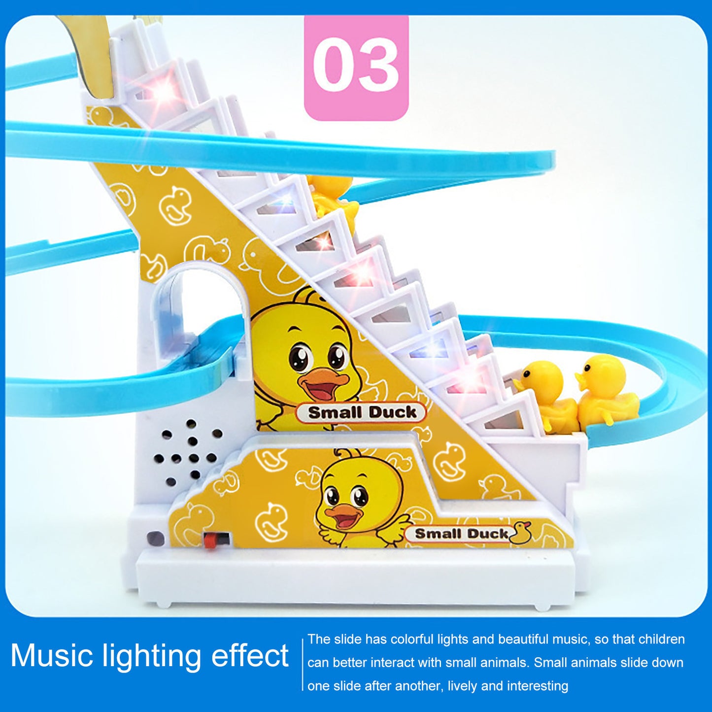 Little Duck Climbing Stairs Toy Little Penguin Automatic Ladder Light