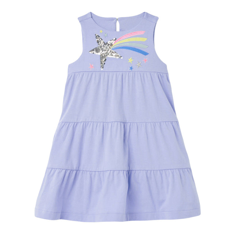 Summer New Style European And American Children'S Clothing Brand Children'S Skirt Cotton Short-Sleeved Girls Dress